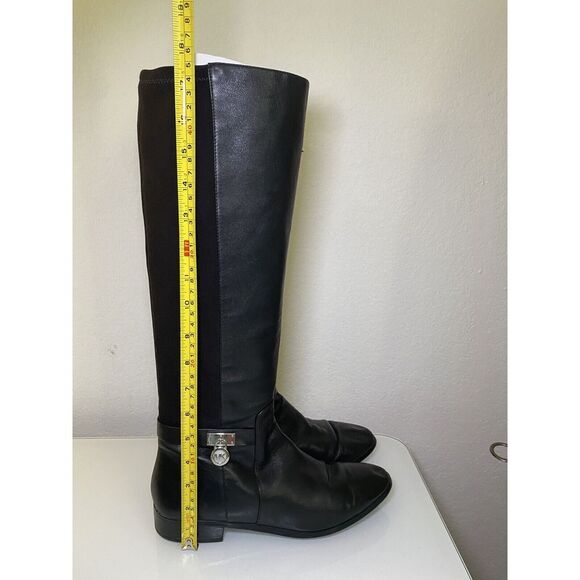 Michael Kors Women Hamilton Stretch Black Leather Equestrian Riding Boots sz 8.5 - Picture 13 of 16